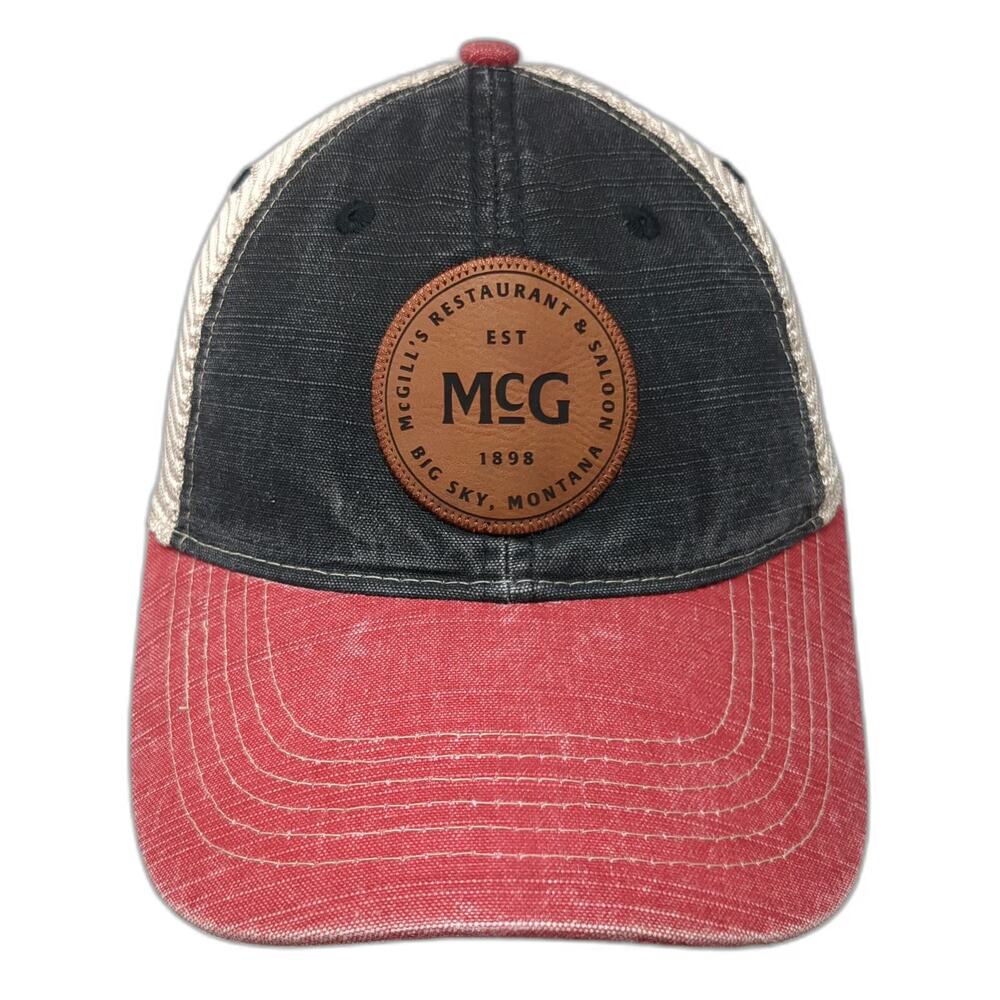 Blue 84 McGill's Saloon Montana 320 Ranch Trucker Hat One Size Black Red Beige